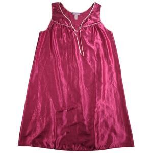 Beth Michaels Womens Plus Size Pink Satin Sleeveless Midi Dress Tie Neck Summer